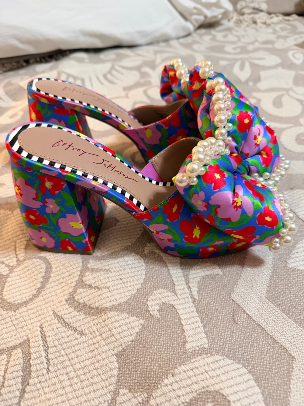 Betsey Johnson Maccie Floral Pearl Bow Platform  - Multicolor - Picture 3 of 7